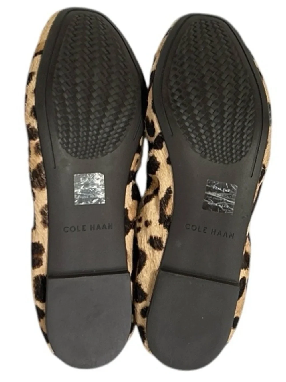 Cole Haan TALI Bow Ballet Flats Women’s Sz 8B Brown Ocelot Leather Calf Hair